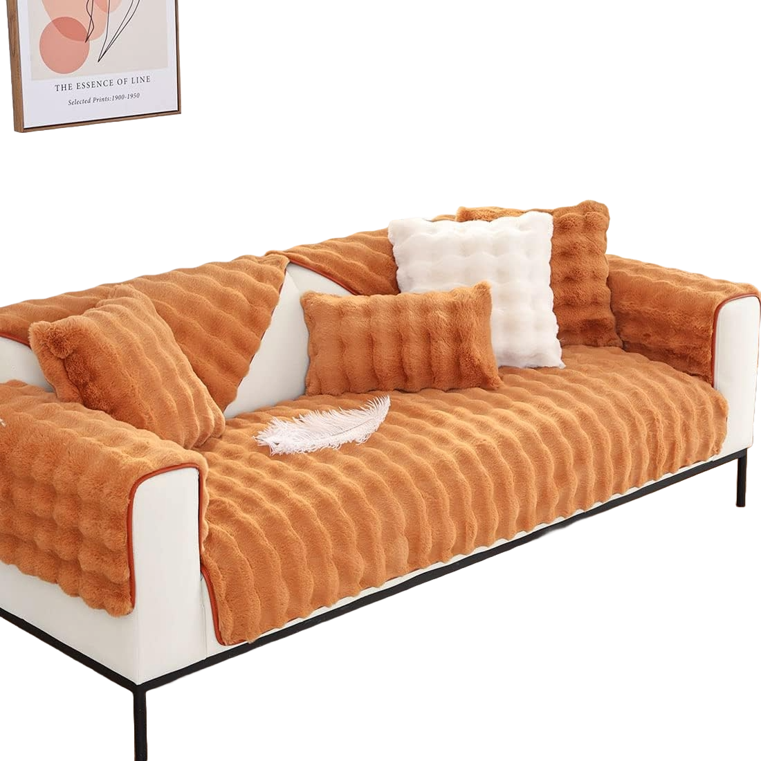 Non Slip Plush Fuzzy Furry Mat Couch Sofa Cover