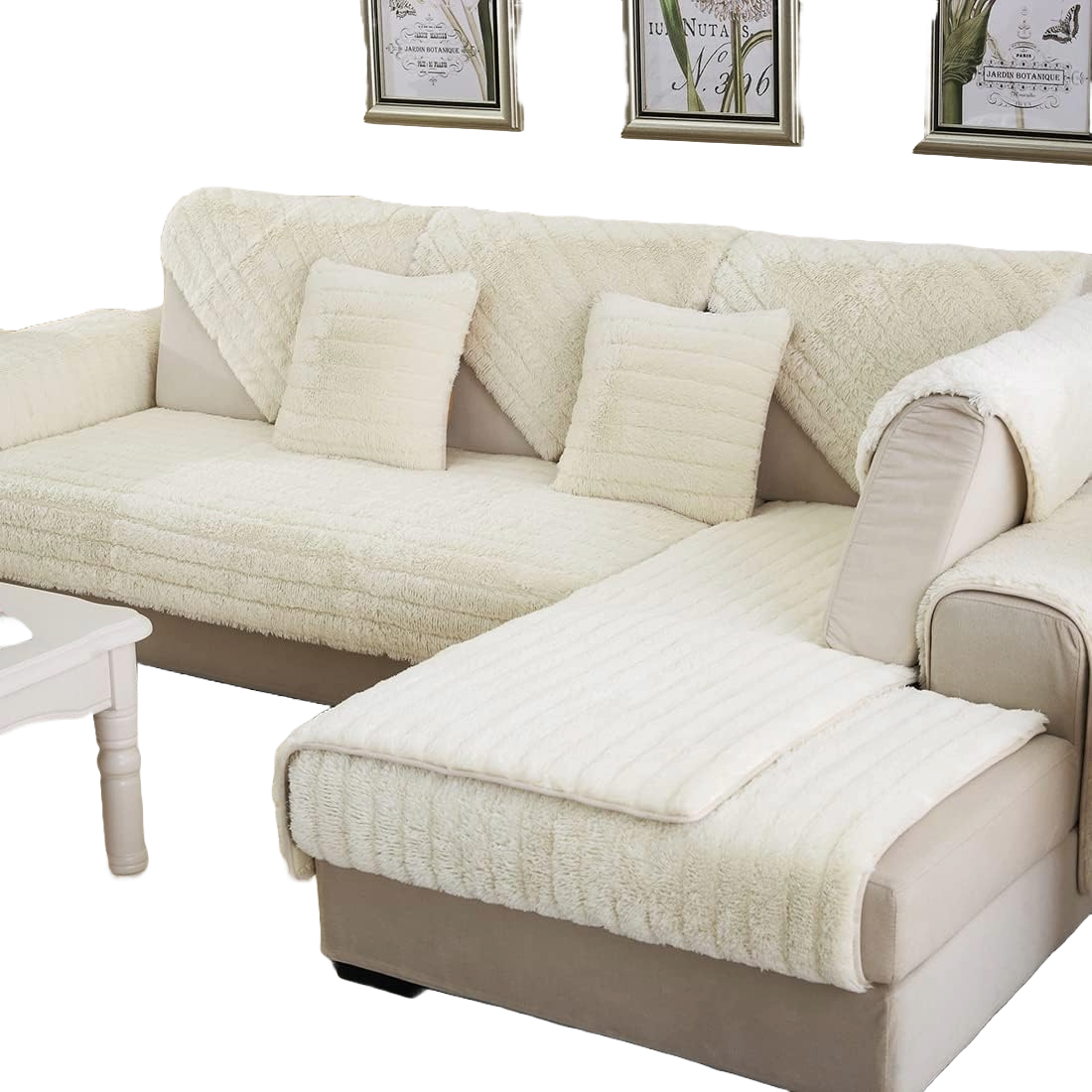 Faux Fur Non-Slip Sofa Couch Cover