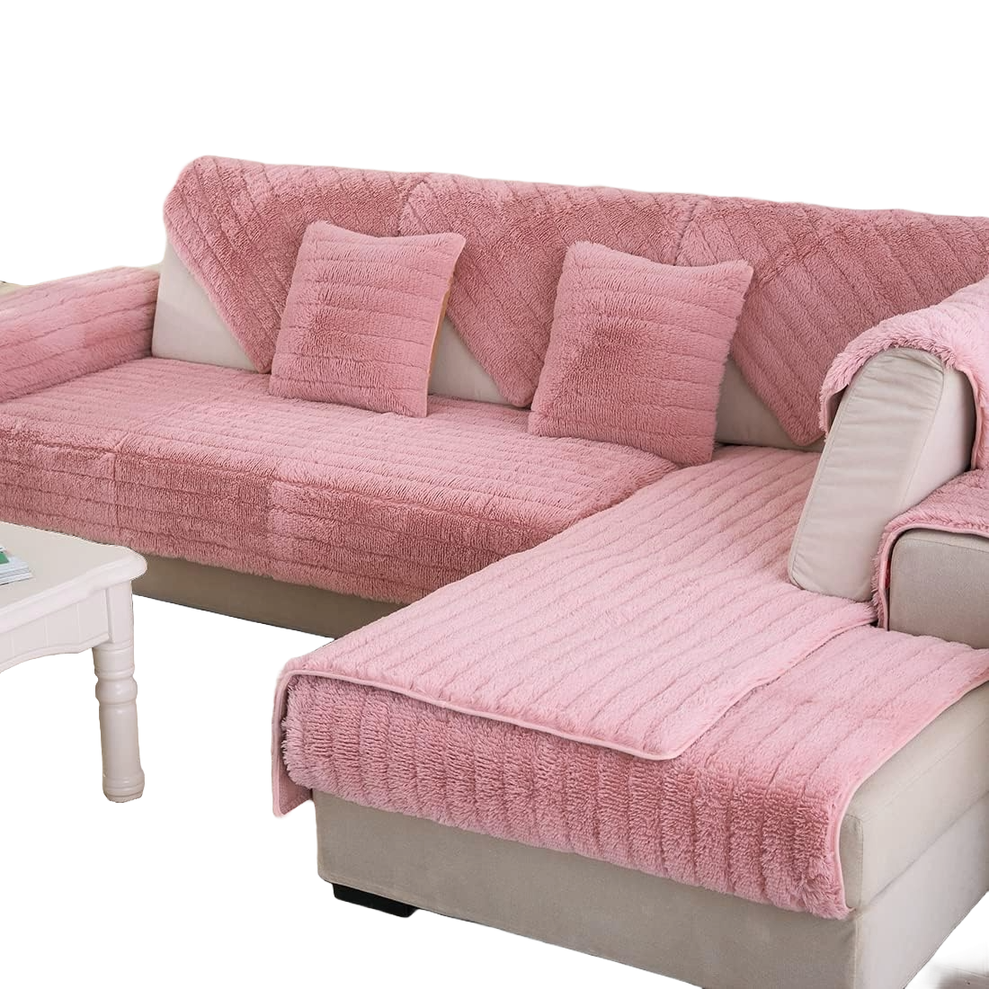 Faux Fur Non-Slip Sofa Couch Cover