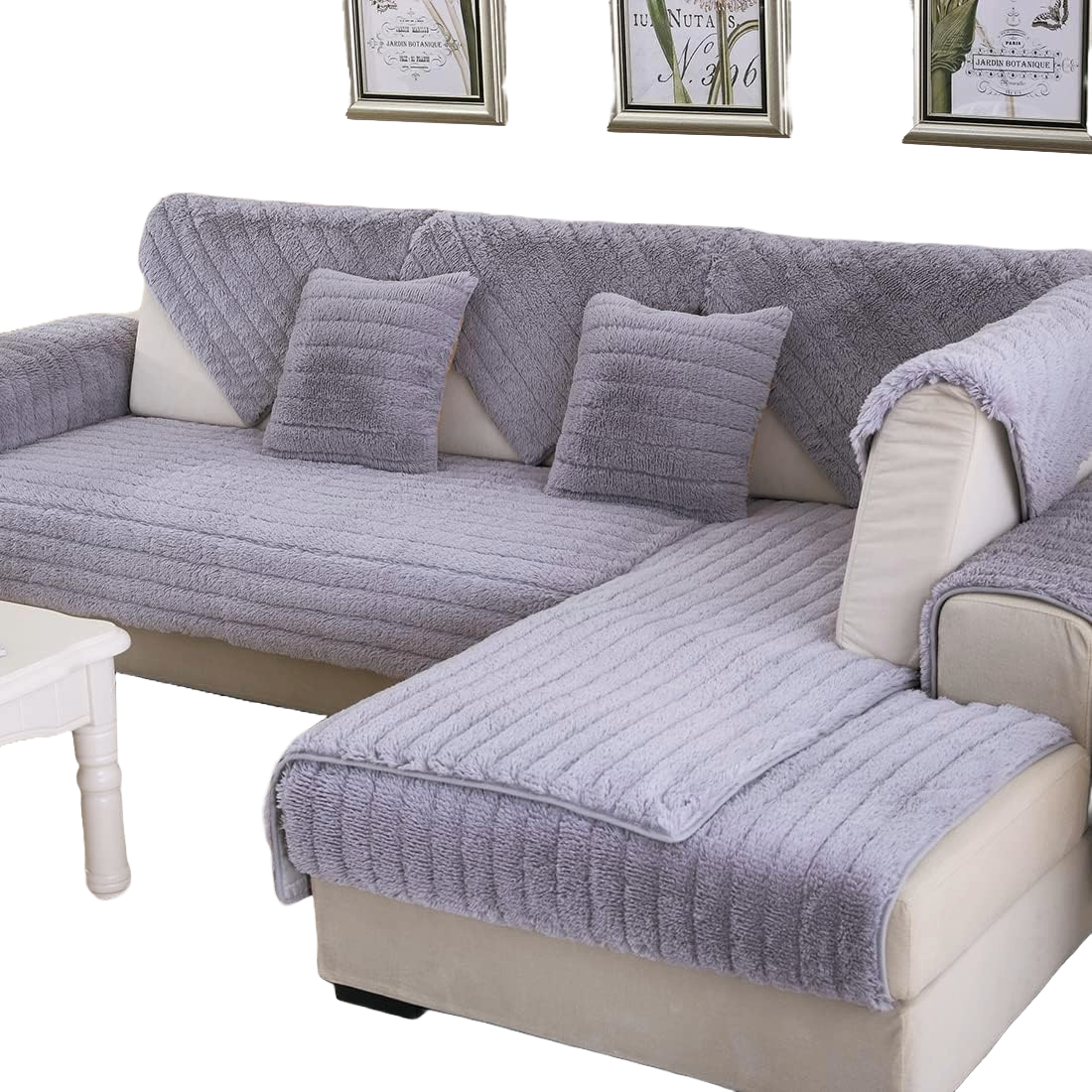 Faux Fur Non-Slip Sofa Couch Cover