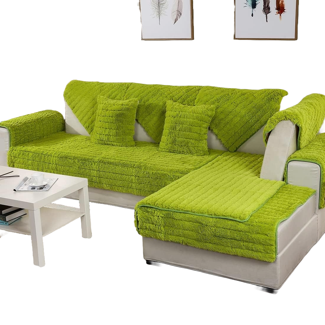 Faux Fur Non-Slip Sofa Couch Cover