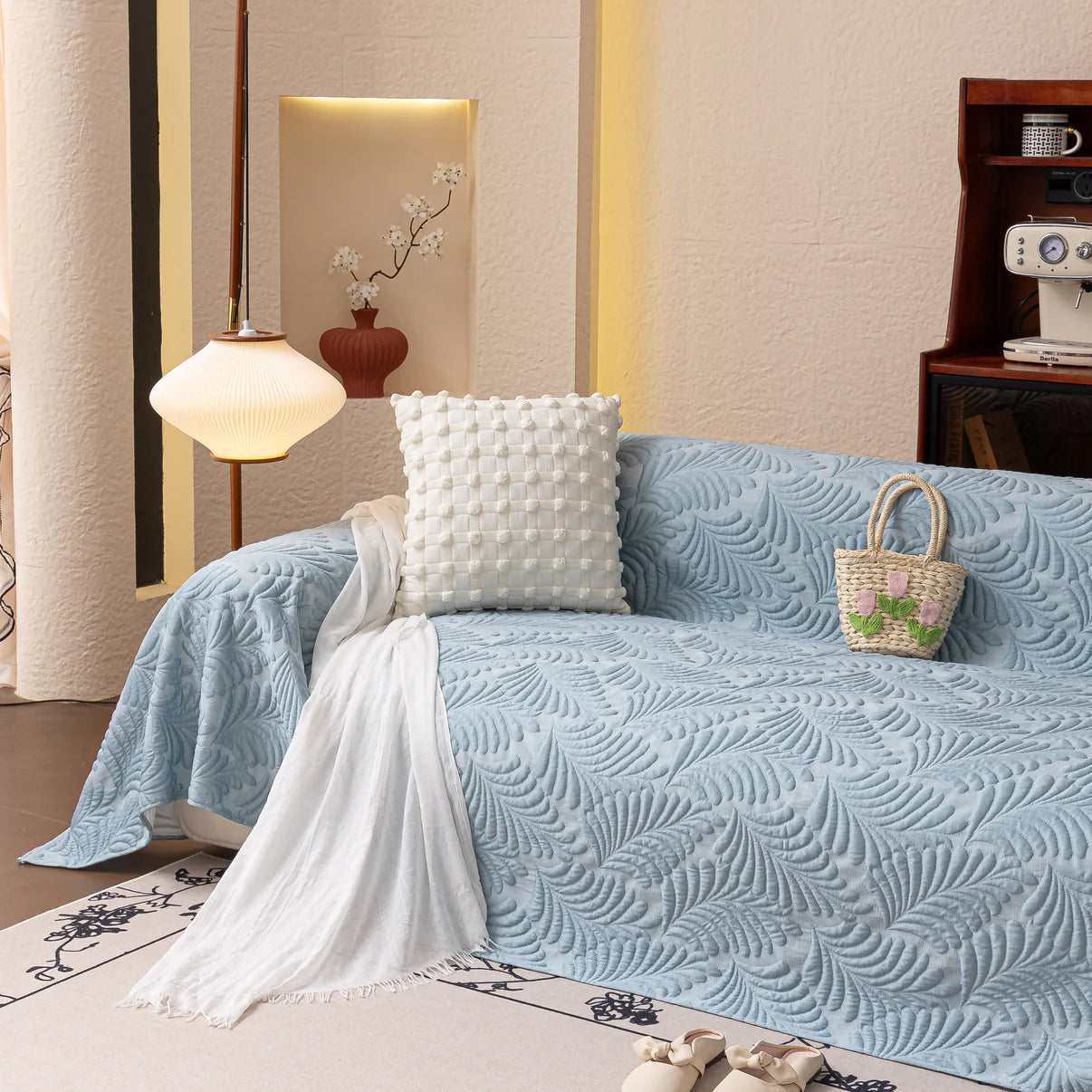 Non-Slip Elegant Quilted Tassels Sofa Couch Cover