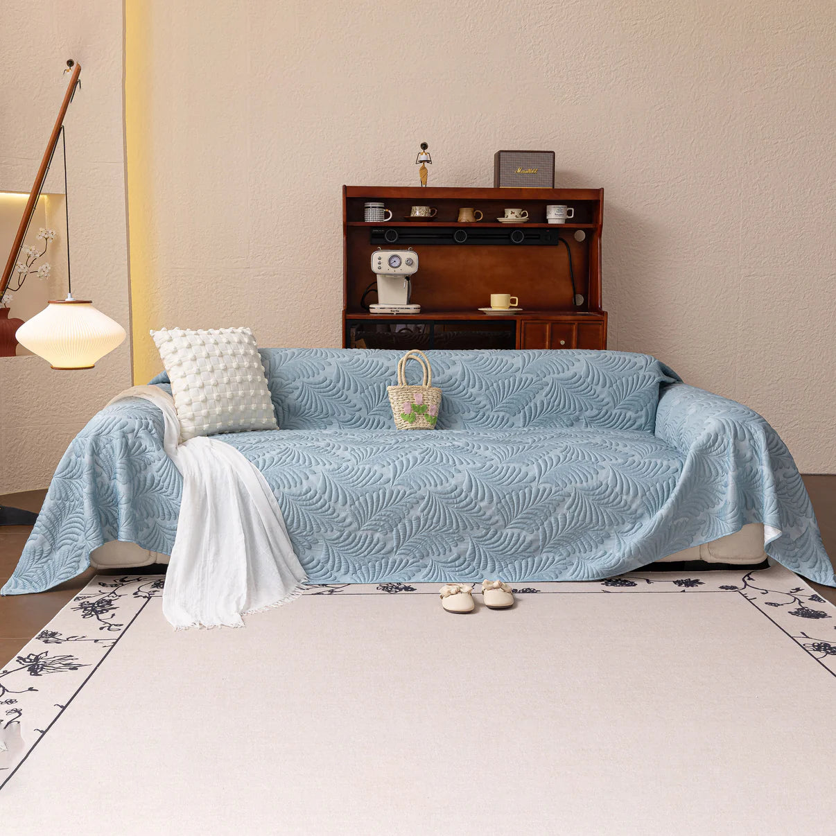 Non-Slip Elegant Quilted Tassels Sofa Couch Cover