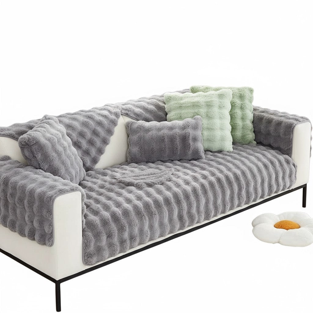 Non Slip Plush Fuzzy Furry Mat Couch Sofa Cover