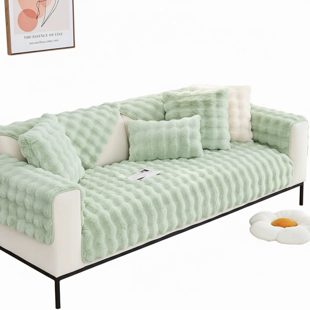 Non Slip Plush Fuzzy Furry Mat Couch Sofa Cover
