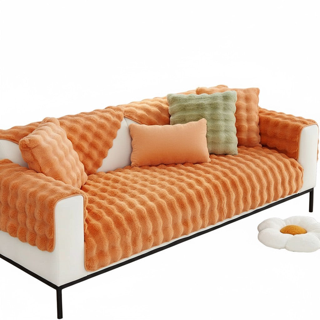 Non Slip Plush Fuzzy Furry Mat Couch Sofa Cover