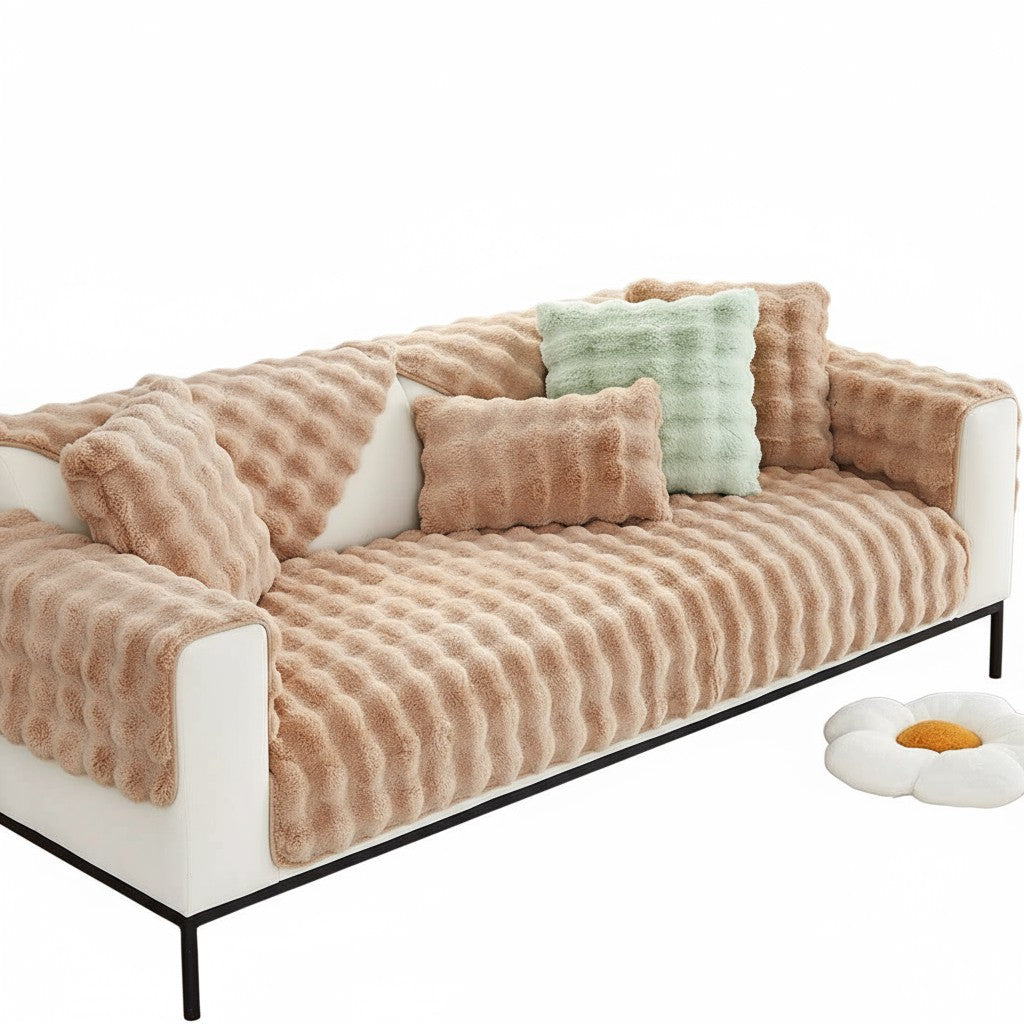 Non Slip Plush Fuzzy Furry Mat Couch Sofa Cover