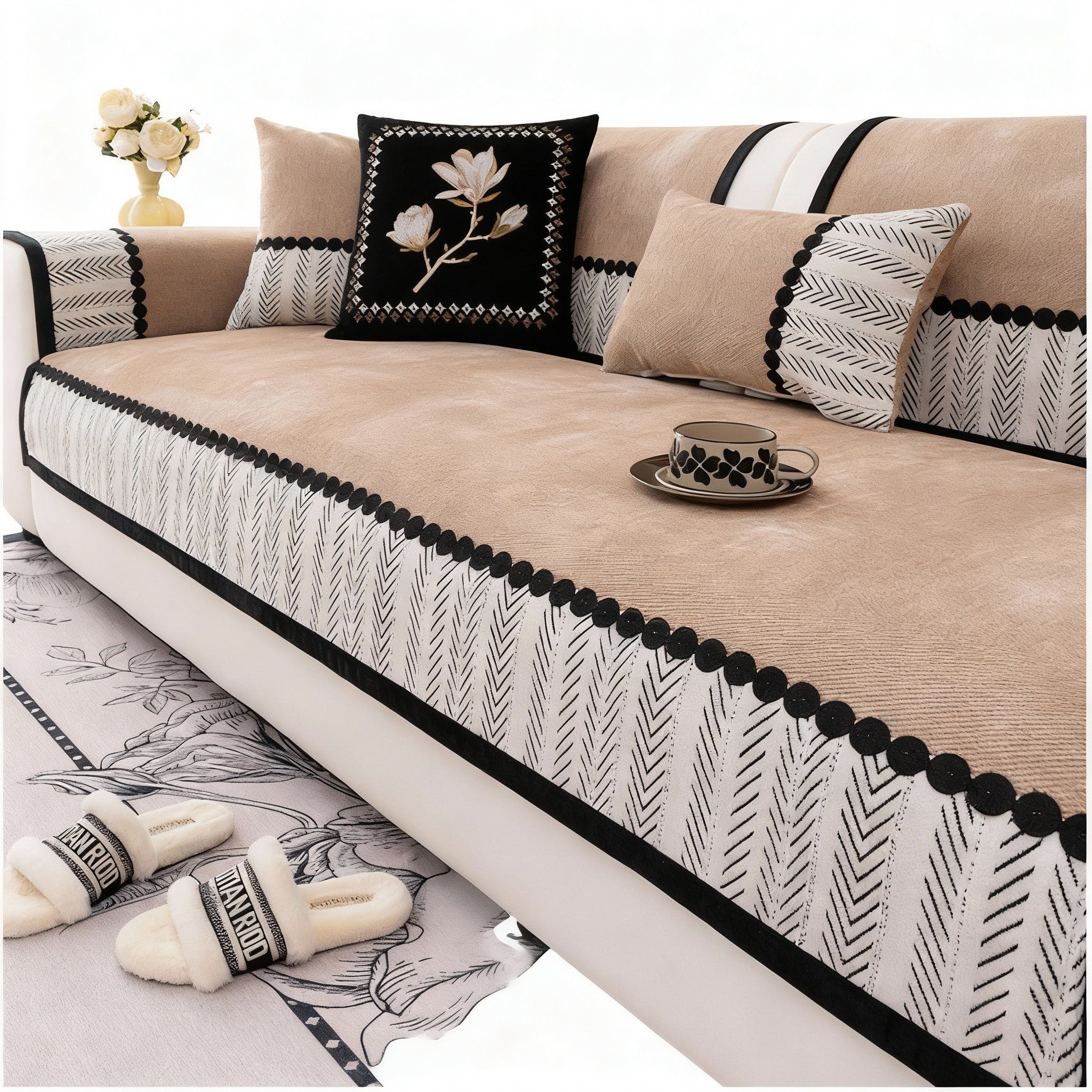 Chenille Anti Slip Sofa Couch Cover