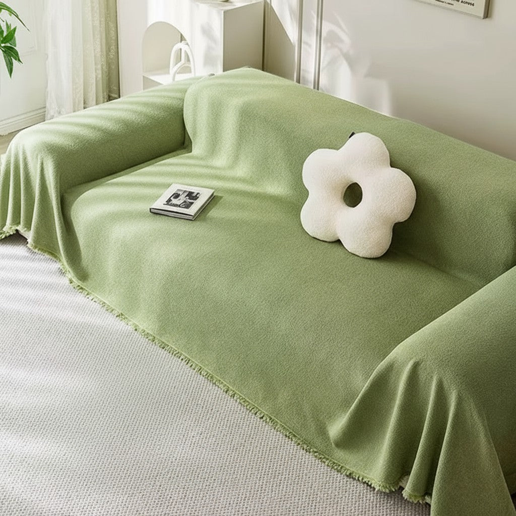 Chenille Tassels Sofa Couch Cover