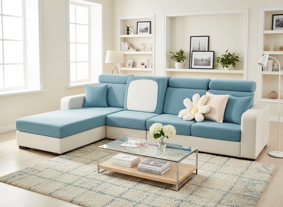Jacquard L Shaped Cushion Slipcover Sofa Couch Cover