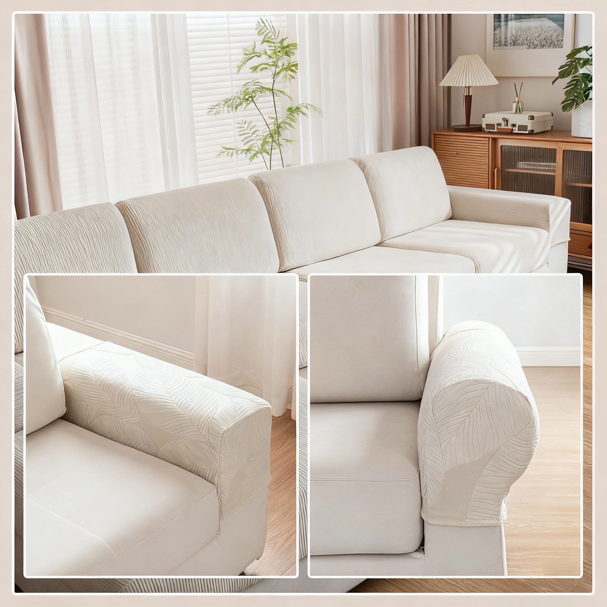 L Shaped Leaf Cushion Slipcover Sofa Couch Cover