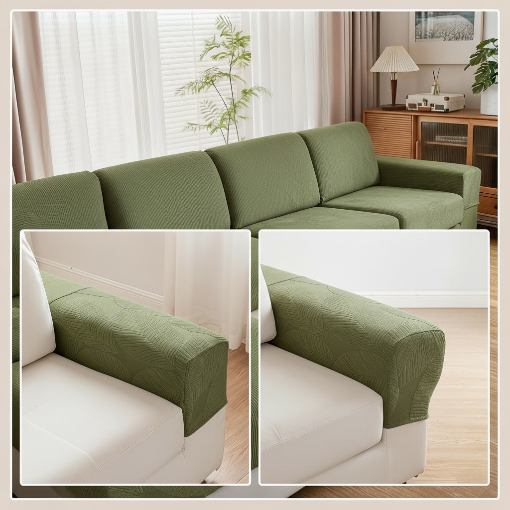 L Shaped Leaf Cushion Slipcover Sofa Couch Cover