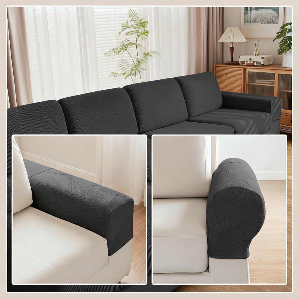 L Shaped Leaf Cushion Slipcover Sofa Couch Cover