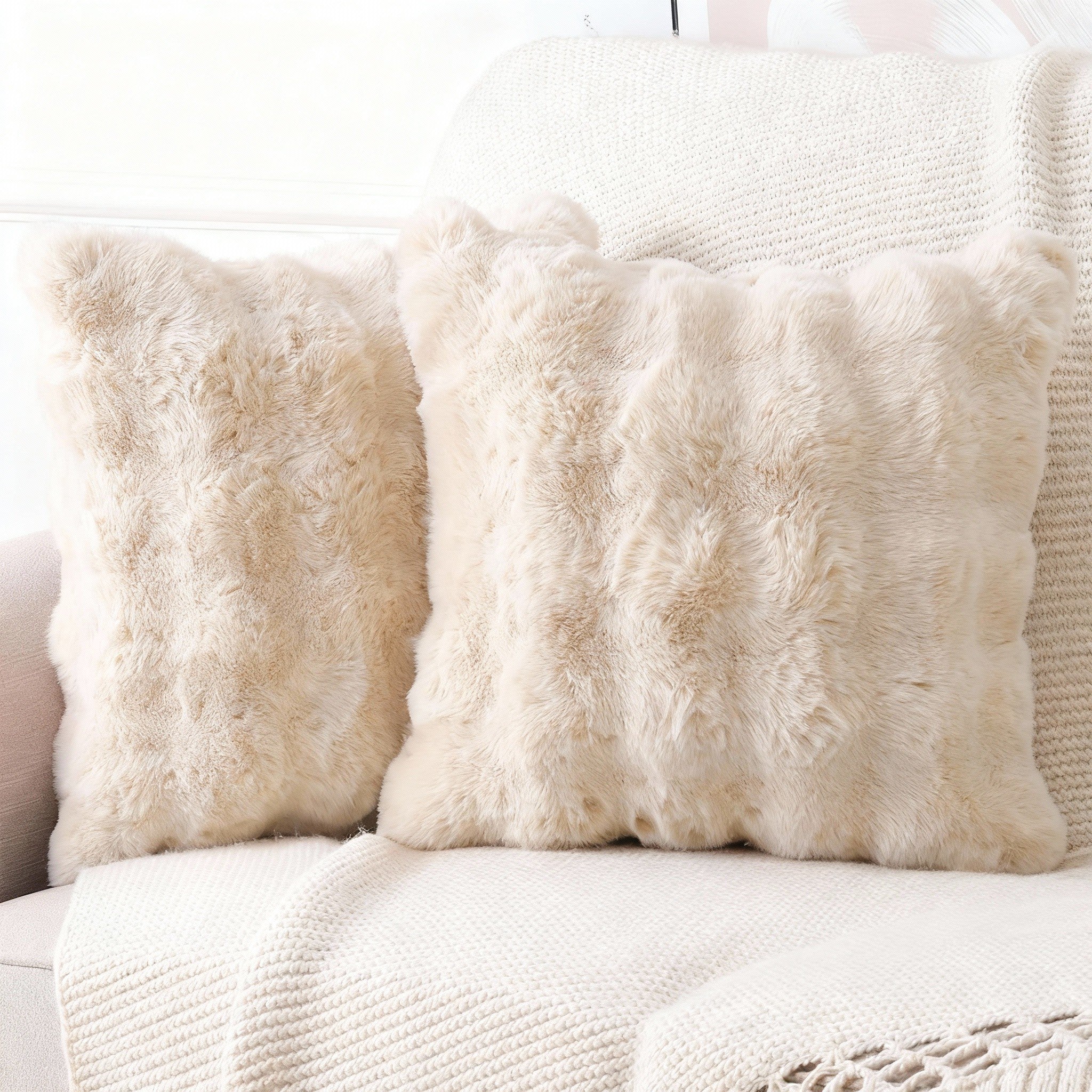 Fluffy Fleece Bubble Pillow Cushion Cover Case