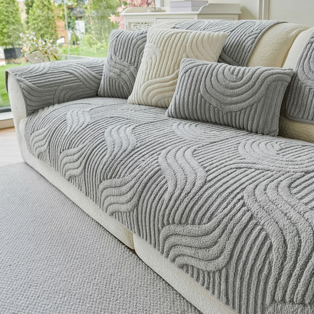 Cozy Fuzzy Boho Non Slip Couch Sofa Cover