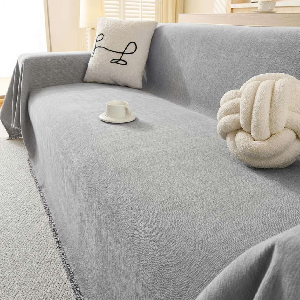 Chenille Tassels Sofa Couch Cover