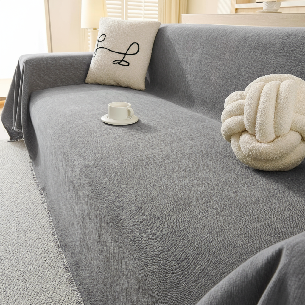 Chenille Tassels Sofa Couch Cover