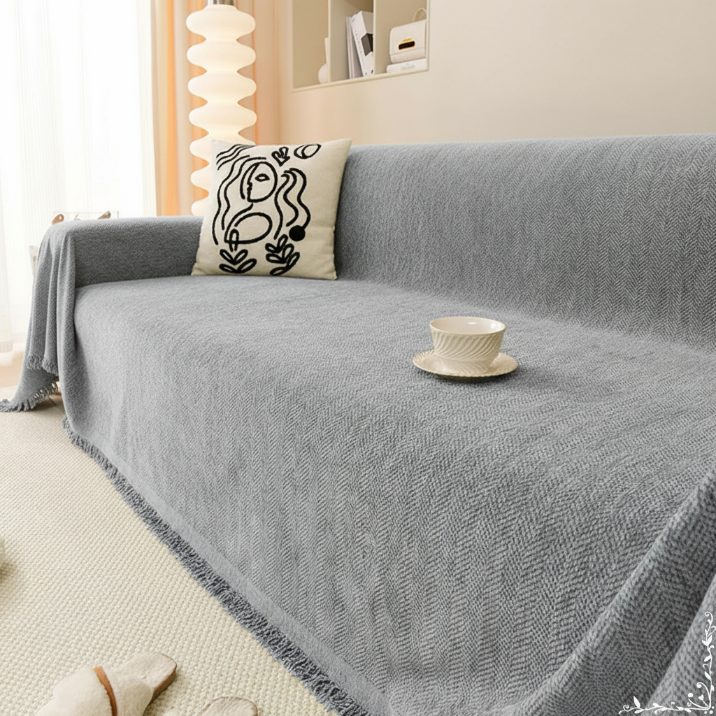 Chenille Tassels Modern Sofa Couch Cover