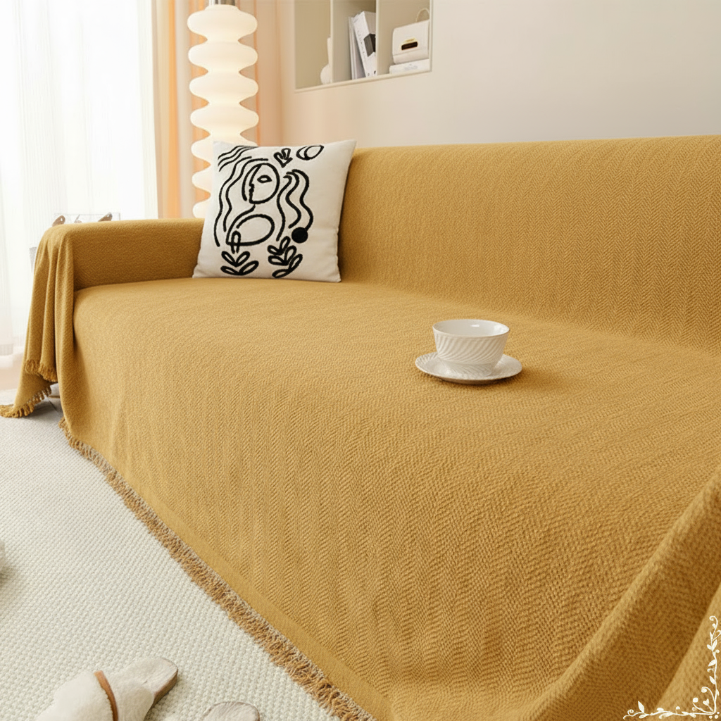 Chenille Tassels Modern Sofa Couch Cover