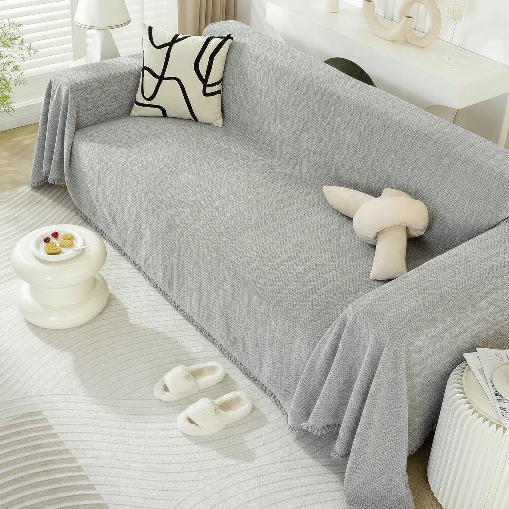 Chenille Tassels Modern Sofa Couch Cover