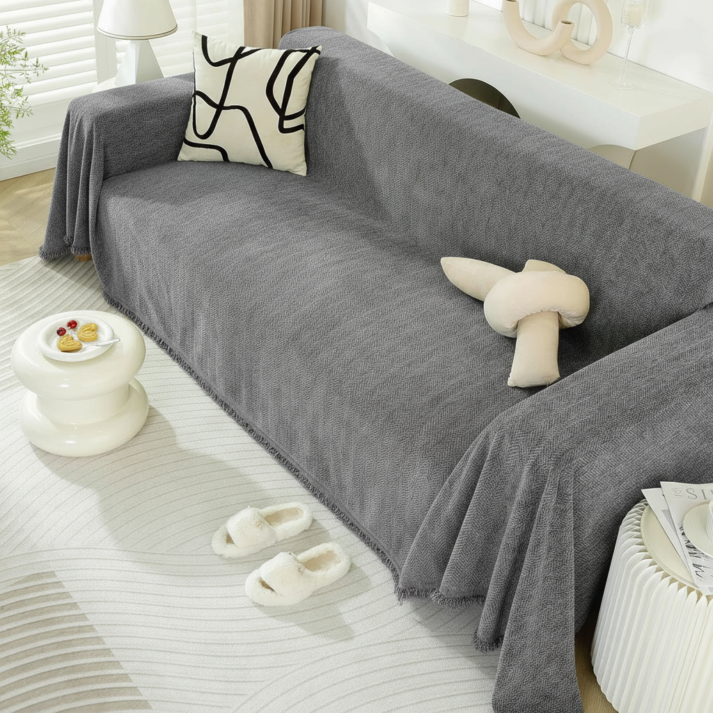 Chenille Tassels Modern Sofa Couch Cover