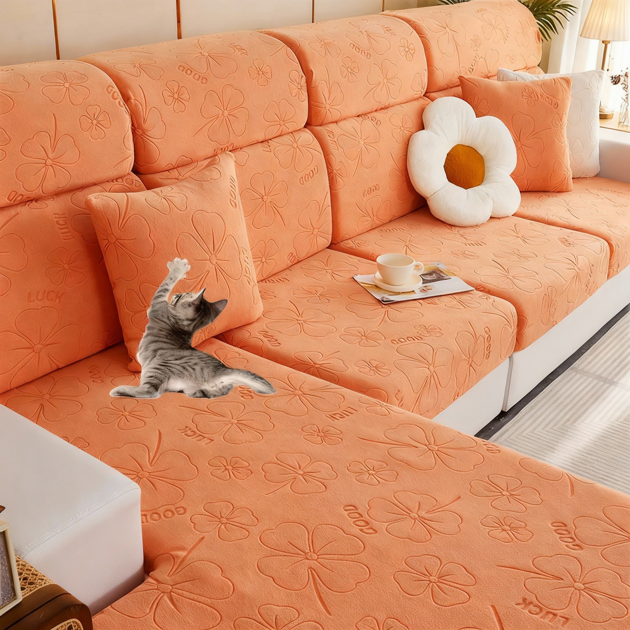Good Luck Anti-Slip L Shaped Cushion Sofa Couch Cover