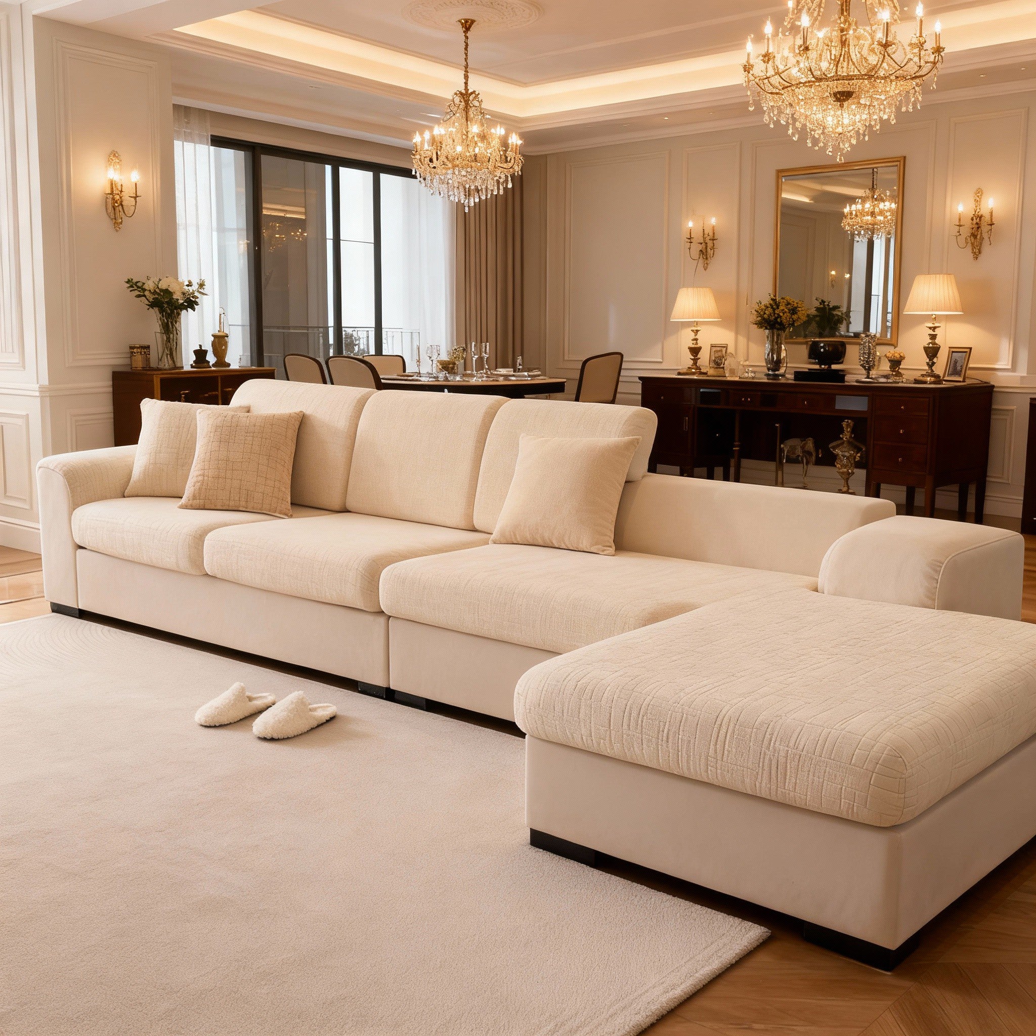 Anti Slip Jacquard L Shaped Sectional Cushion Sofa Couch Cover