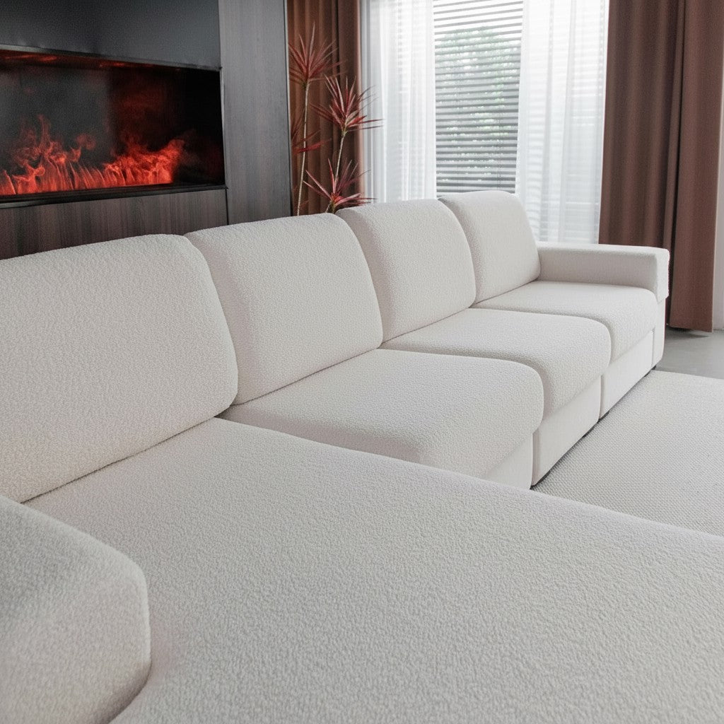 Anti Slip Polar Fleece Sectional L Shaped Cushion Sofa Couch Cover