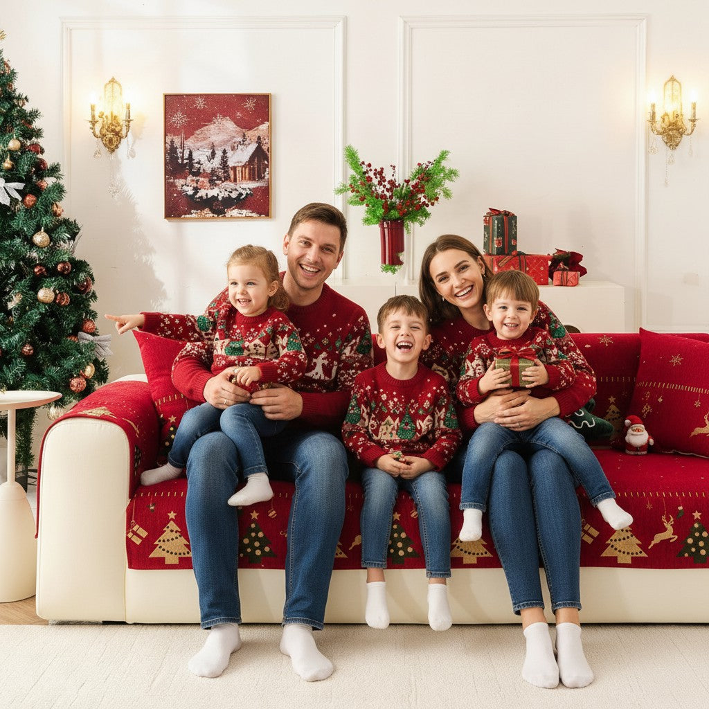 Christmas Chenille Non Slip Sofa Couch Cover