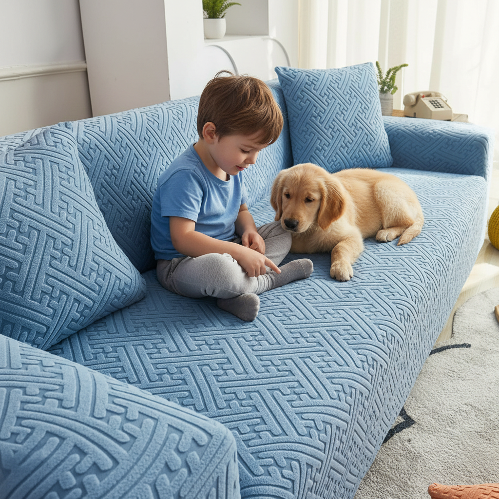 360 Non Slip Jacquard High Stretch Slipcover Sofa Couch Cover