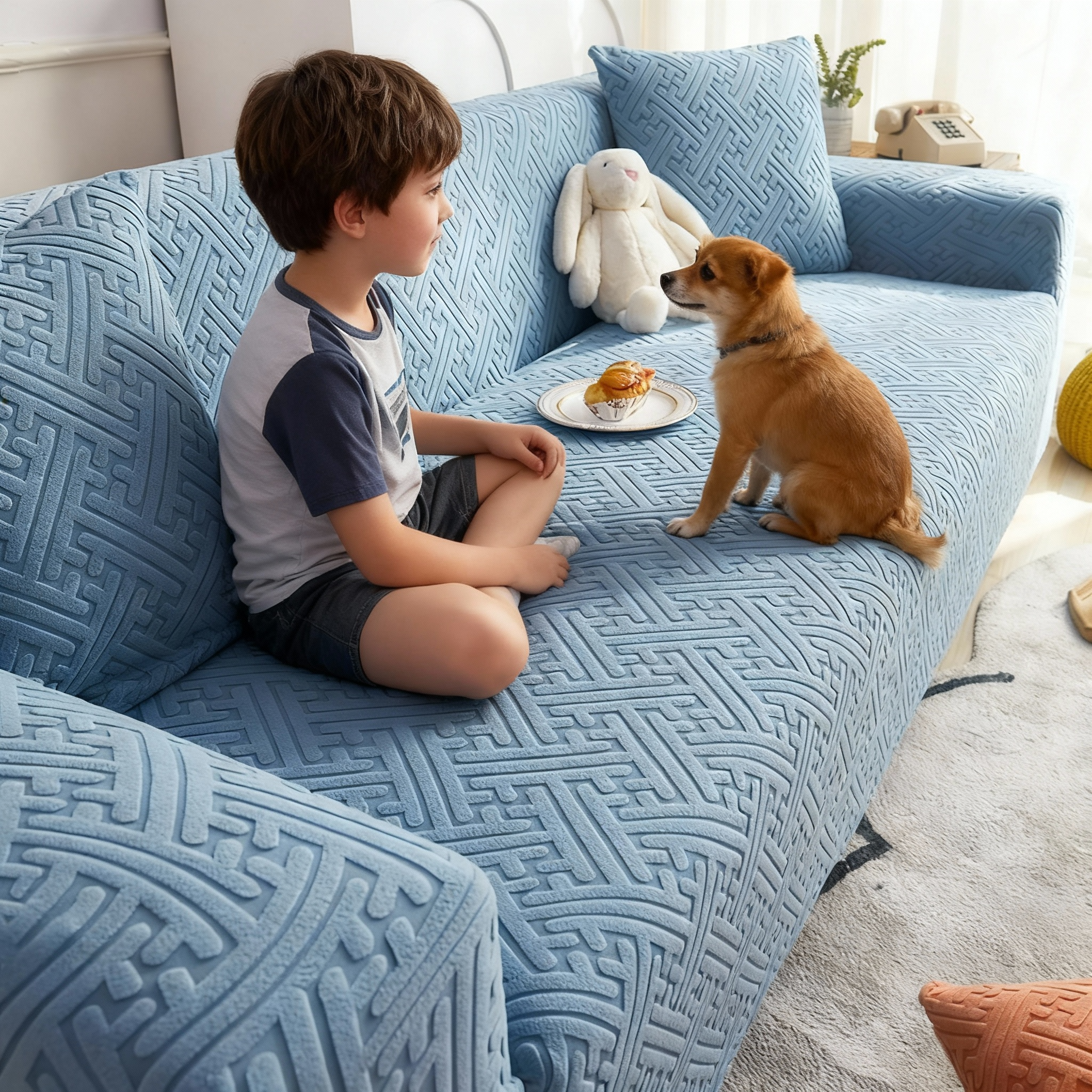 360 Non Slip Jacquard High Stretch Slipcover Sofa Couch Cover