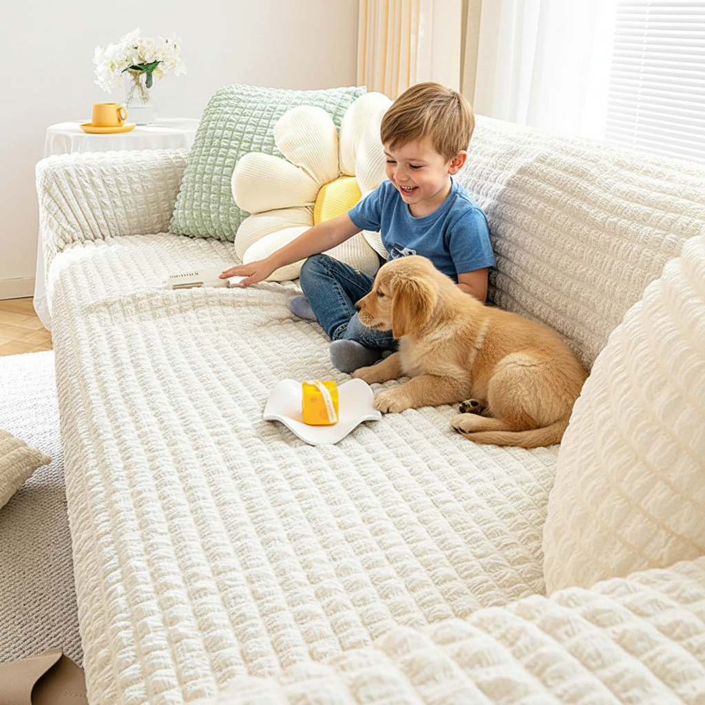 360 Non Slip Seersucker Slipcover Sofa Couch Cover