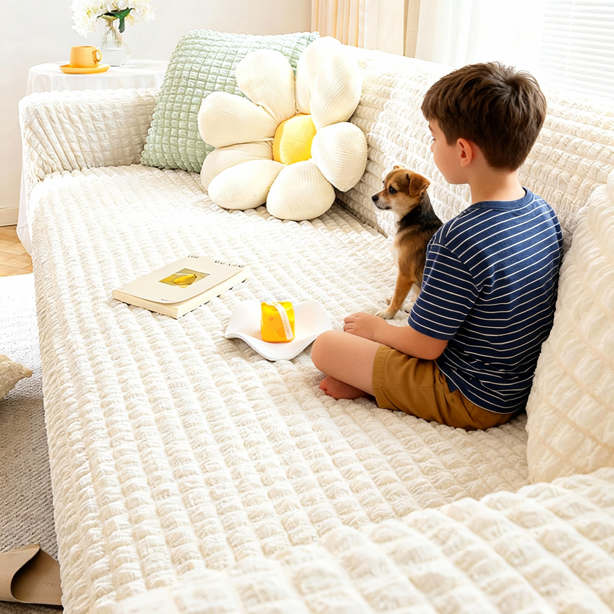 360 Non Slip Seersucker Slipcover Sofa Couch Cover