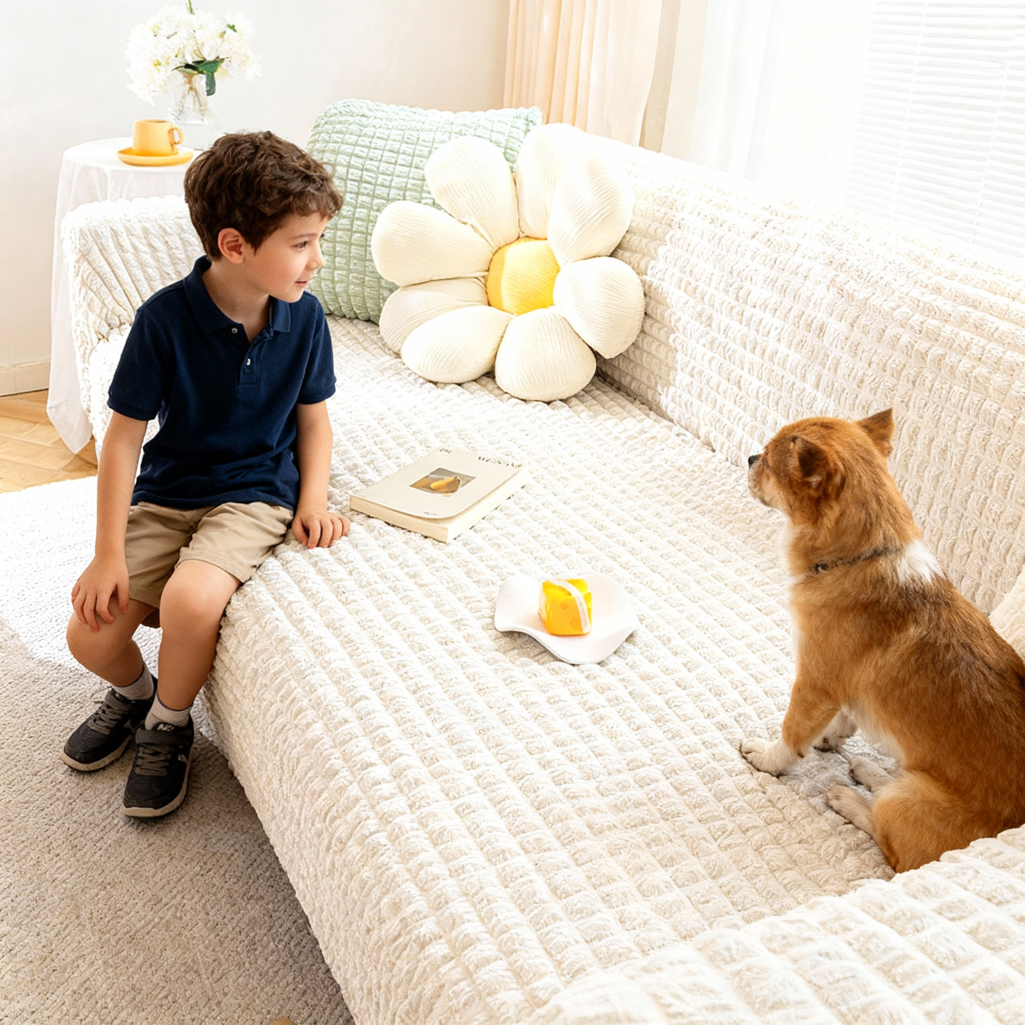 360 Non Slip Seersucker Slipcover Sofa Couch Cover
