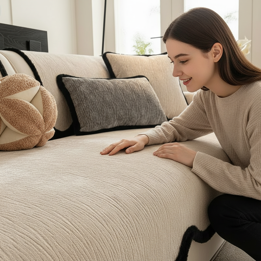 Luxury Chenille Anti Slip Sofa Couch Cover