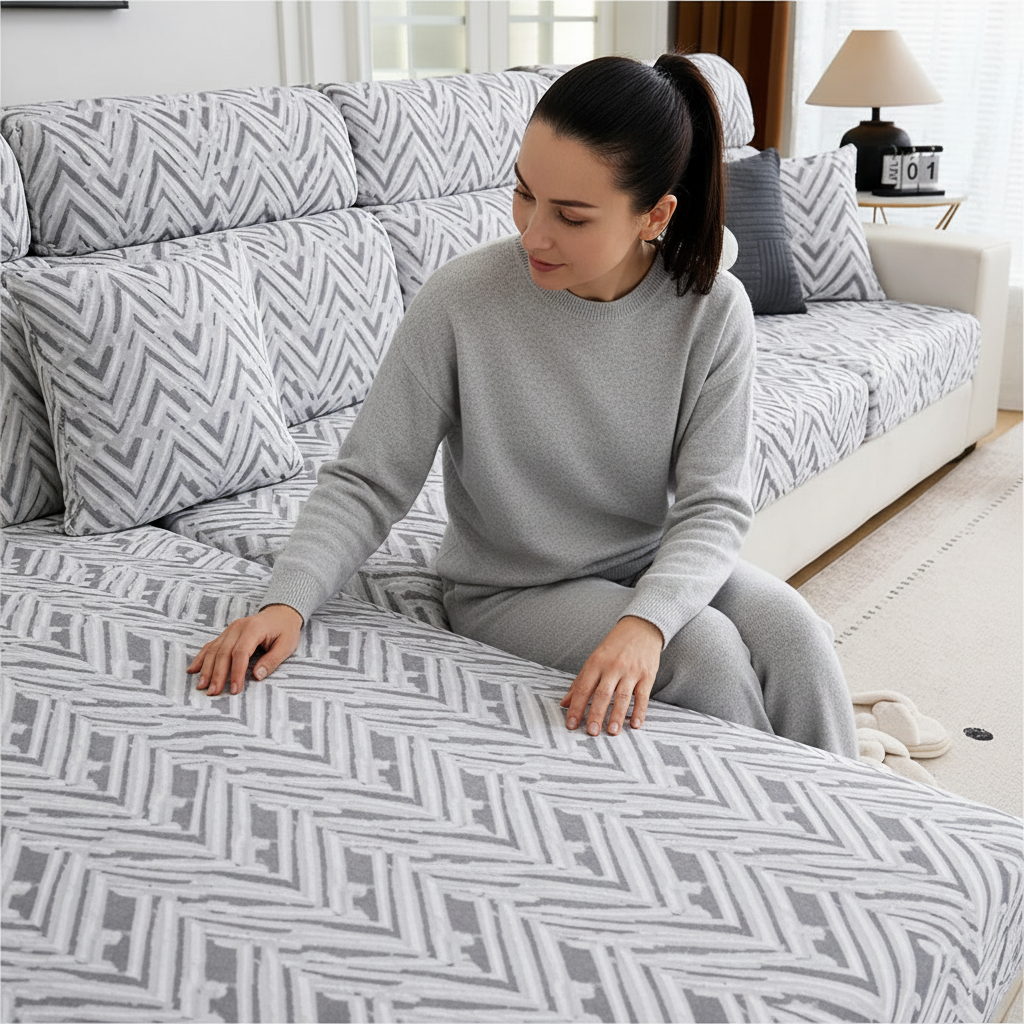 Anti-Slip Woven L Shaped Cushion Sofa Couch Cover