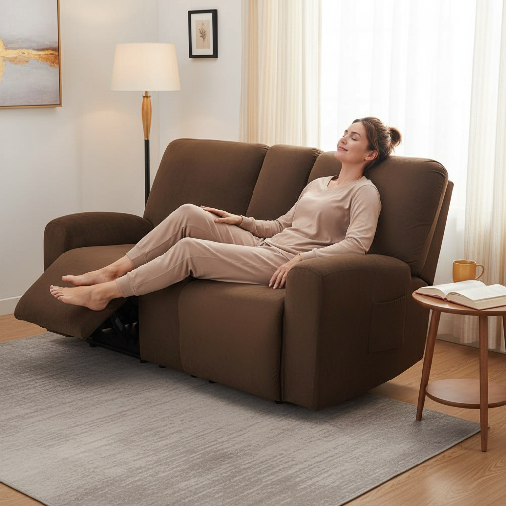 Velvet Love Seat Slipcover Recliner Cover