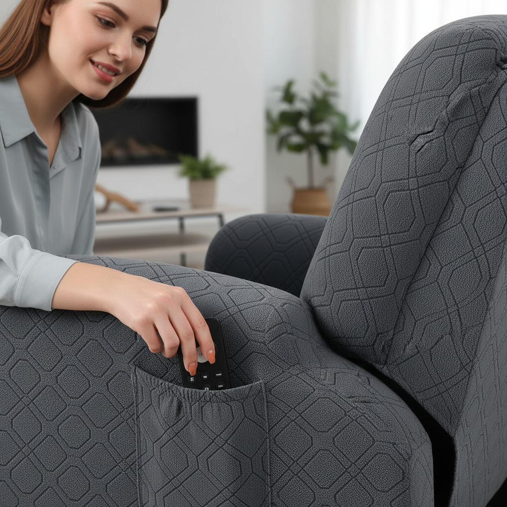 Jacquard Geometric Recliner Slipcover Lazy Boy Chair Cover