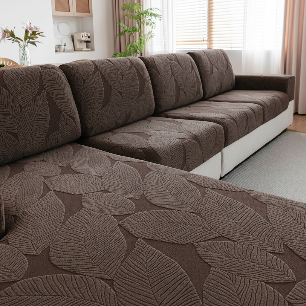 L Shaped Leaf Cushion Slipcover Sofa Couch Cover