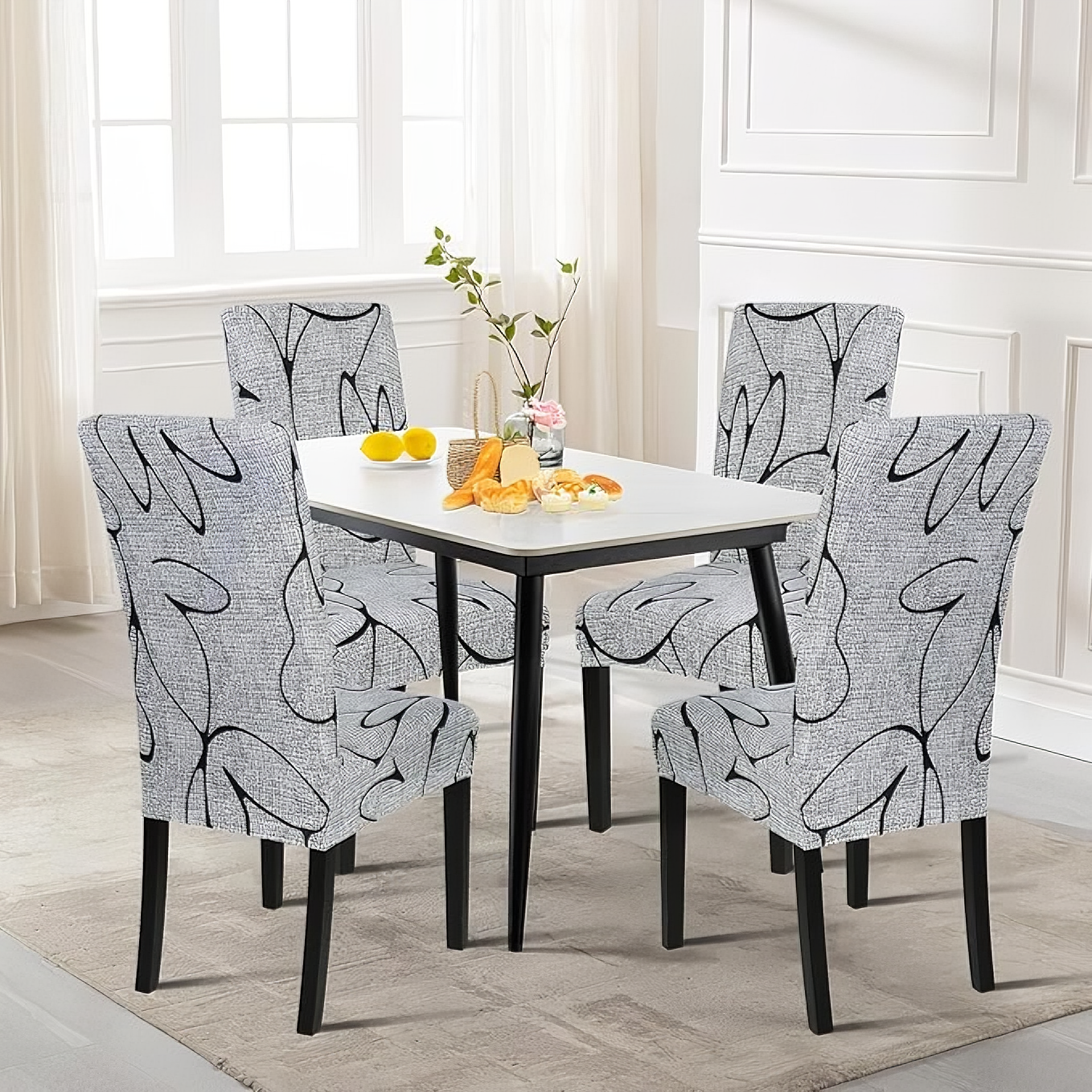 Printed Slipcover Chair Seat Cover