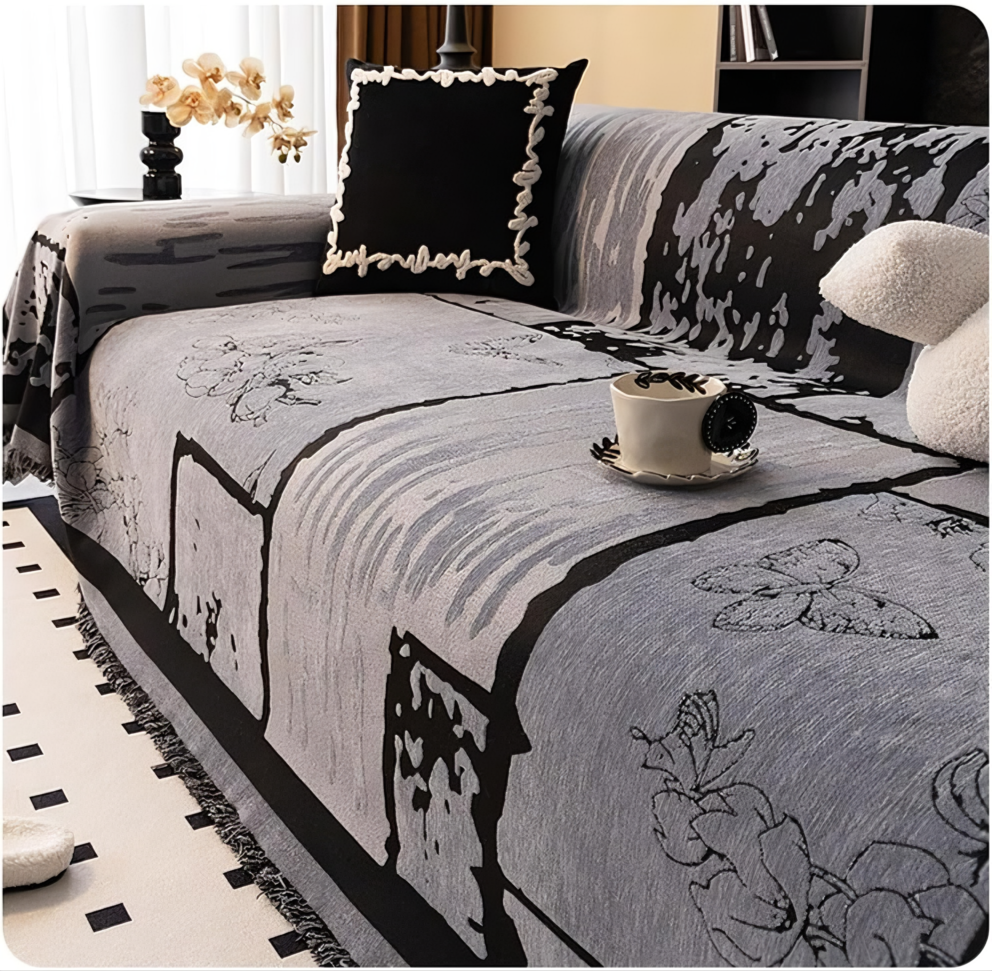 Elegance Anti-Slip Boho Tassels Sofa Couch Cover
