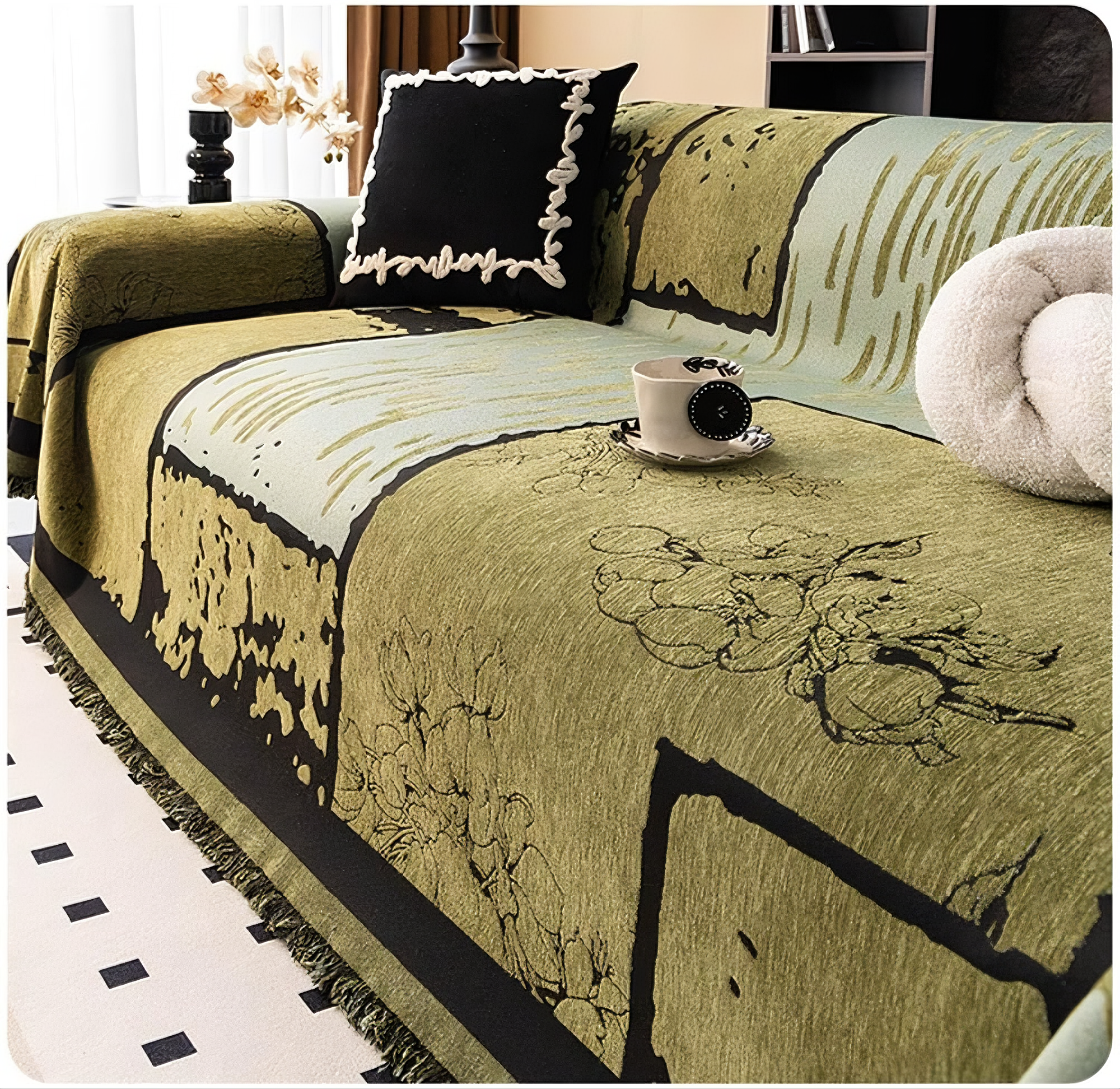 Elegance Anti-Slip Boho Tassels Sofa Couch Cover