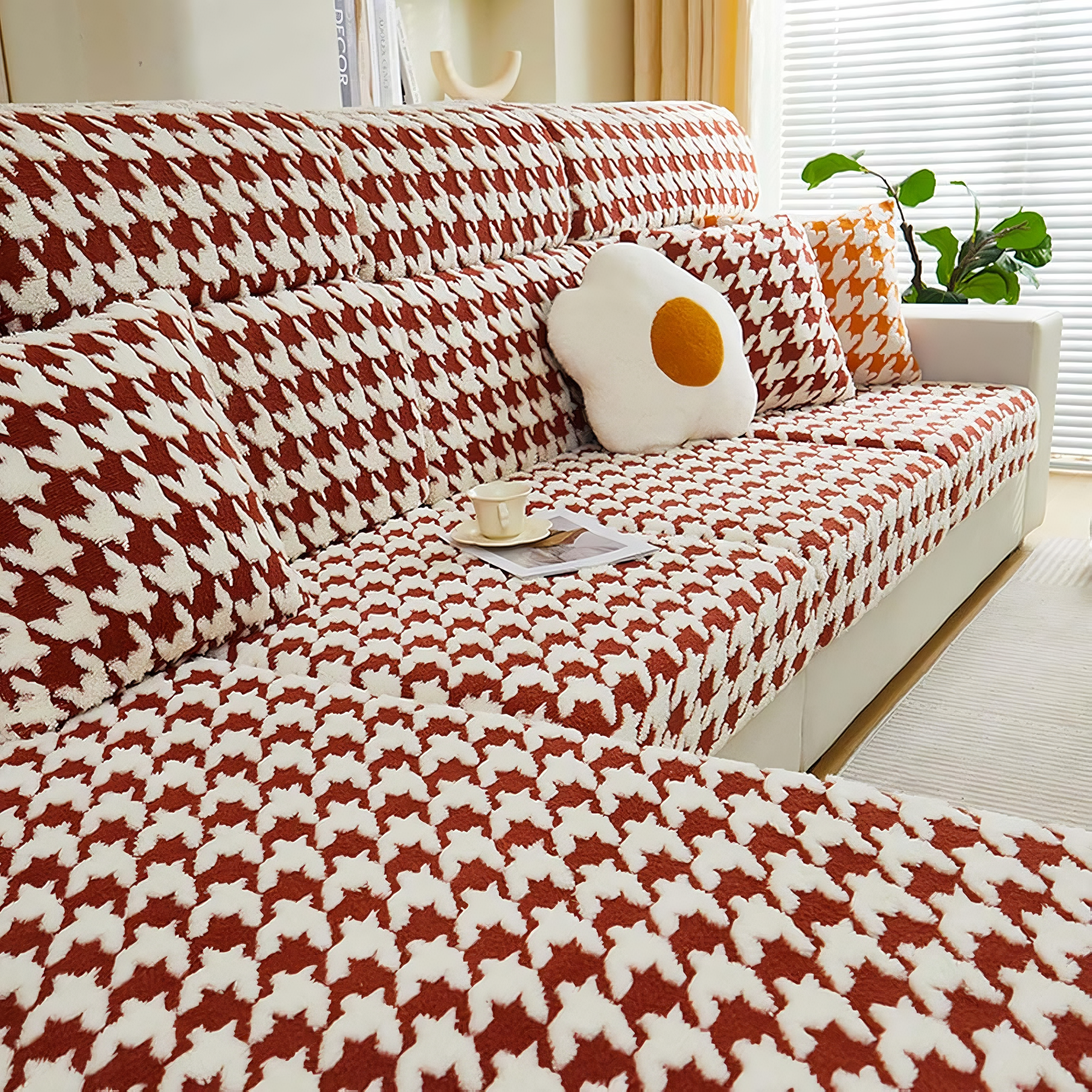 L Shaped classic Sectional Plush Cushion Sofa Couch Cover