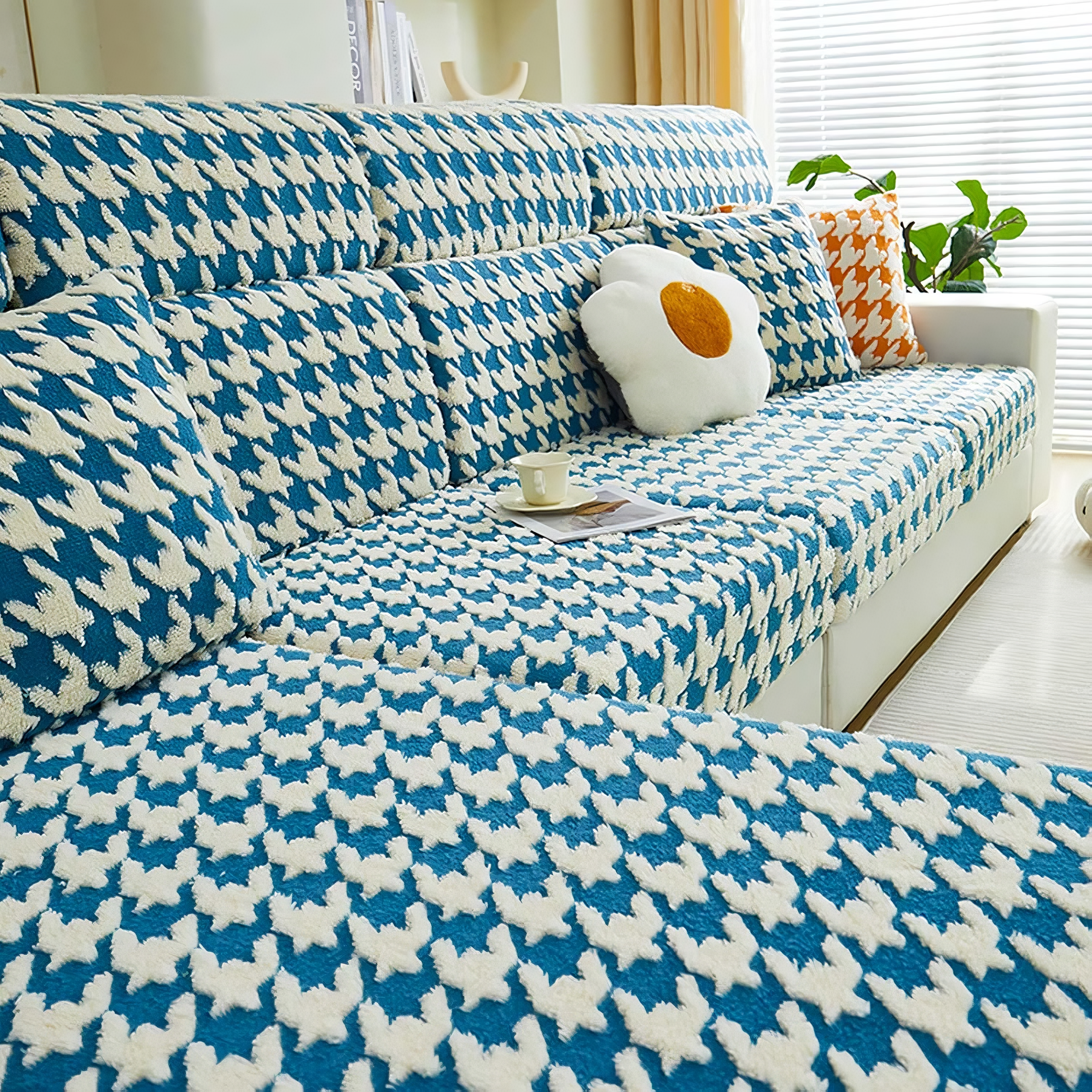 L Shaped classic Sectional Plush Cushion Sofa Couch Cover