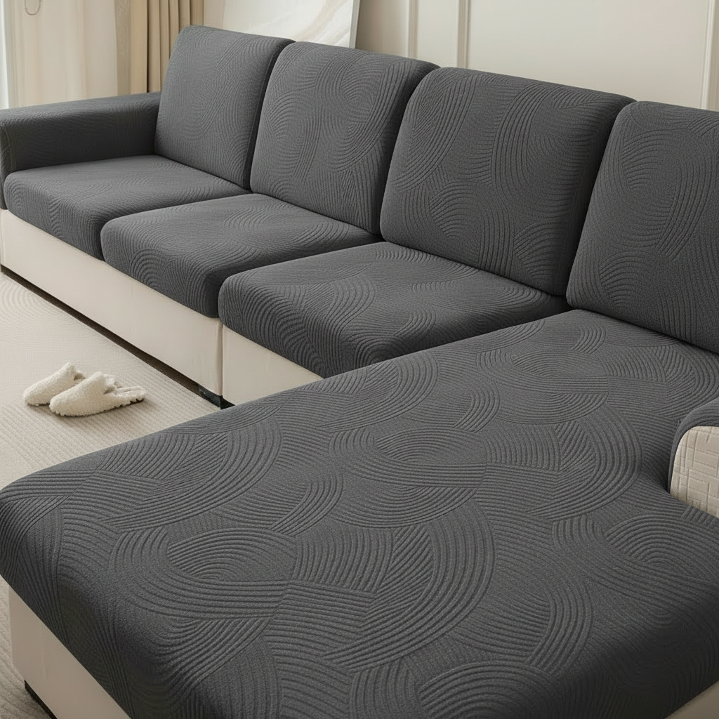Anti Slip Geometric L Shaped Sectional Cushion Sofa Couch Cover