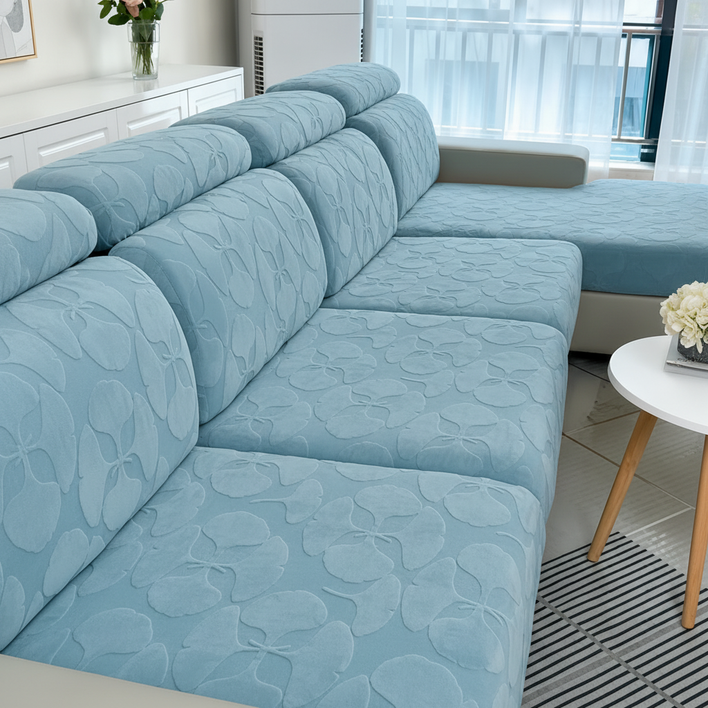 Anti Slip Floral L Shaped Sectional Cushion Sofa Couch Cover