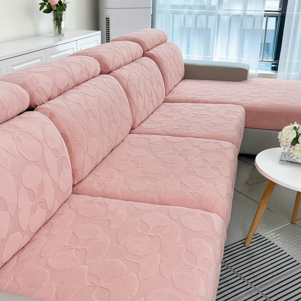 Anti Slip Floral L Shaped Sectional Cushion Sofa Couch Cover