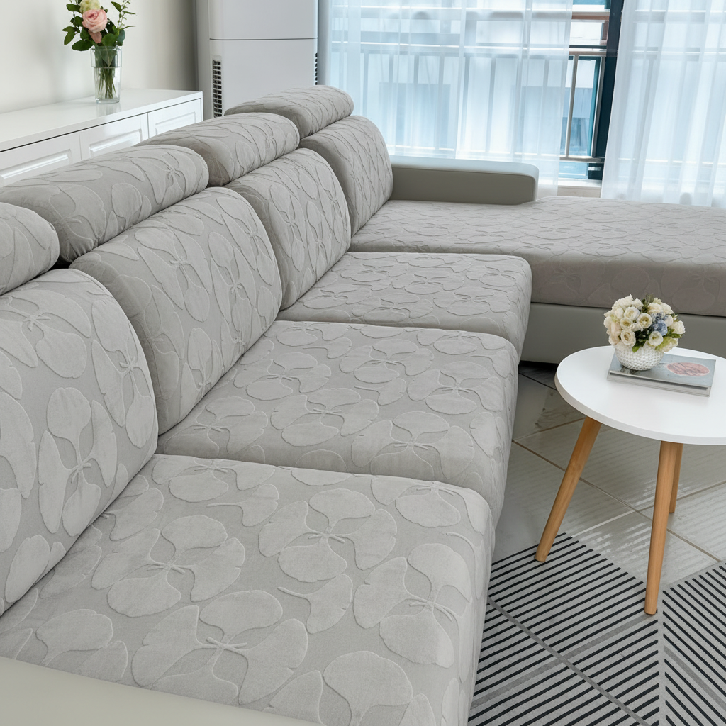 Anti Slip Floral L Shaped Sectional Cushion Sofa Couch Cover
