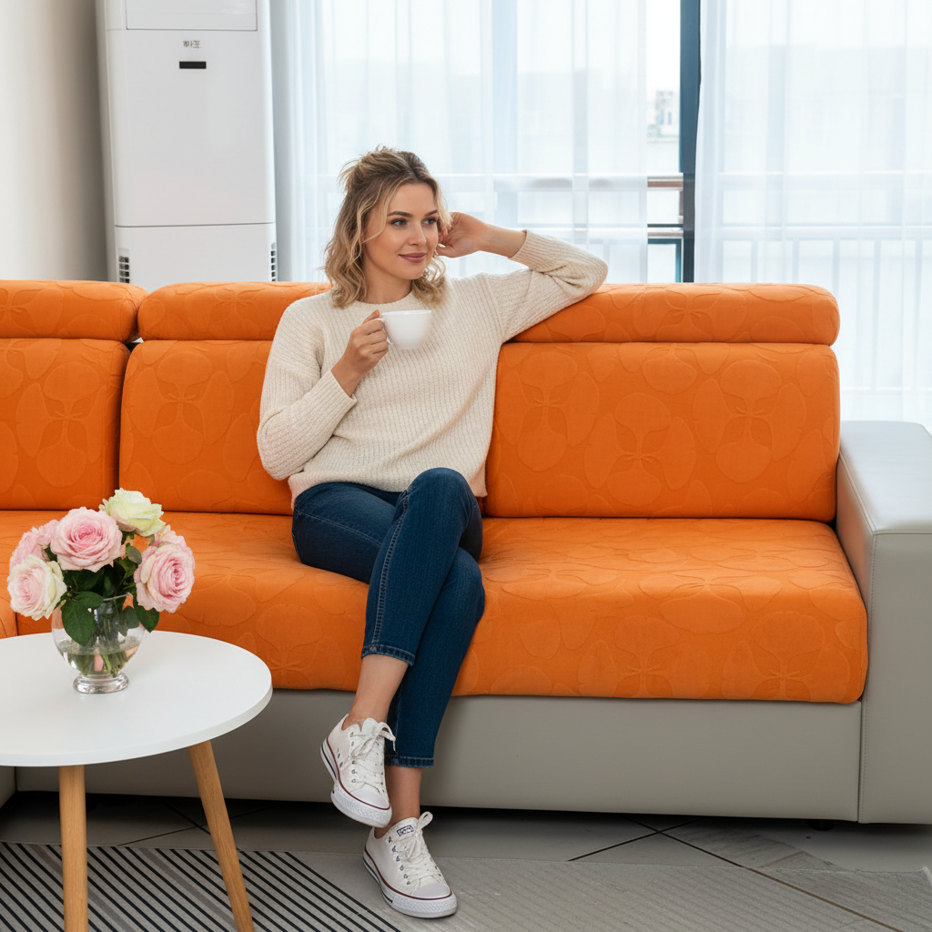 Anti Slip Floral L Shaped Sectional Cushion Sofa Couch Cover