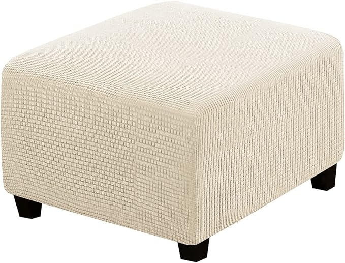 Square Slipcovers Jacquard Ottoman Cover
